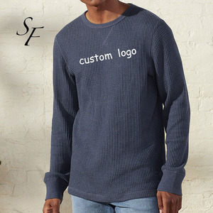 Waffle cálido de fibra de bambú orgánico personalizado tejido de cuello redondo manga larga Activewear transpirable <span class=keywords><strong>sostenible</strong></span> Waffle Hoodie hombres - Product Image 4