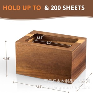 Wooden <b>Tissue</b> Box Solid Wood Retro <b>Color</b> For Living Room And Bathroom - Product Image 5