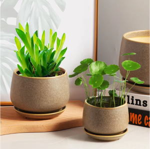 Vente en gros de pots de fleurs en céramique 3 pièces à prix avantageux Décoration de bureau - Product Image 4