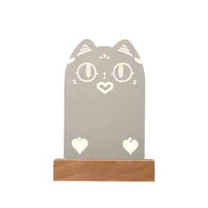 Designer Nachtlampje Acryl Board En Houten Basis Tablet Slaapkamer Kinderkamer Decor Tekentafel Post-It Notitie Cadeau