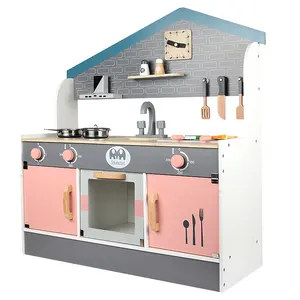 Wooden Children's Japanese-style Simulation Kitchen Set Play House Toy Kitchenware Gas Cooker Parent-child Interactive Game Wood