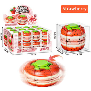 Juguete Antiestrés con Forma de Fruta, Piñón Giratorio Deformable, Fresa, Limón, Sandía, Kiwi, Caja de 24 Unidades, Regalo para Aliviar el Estrés - Product Image 3