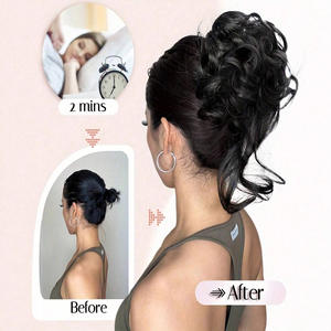 Sw207 Coleta de Pelo con Clip de 6 Pulgadas, Fibra Sintética Resistente al Calor, para Uso Diario, Accesorio para Peinados Rápidos - Product Image 1