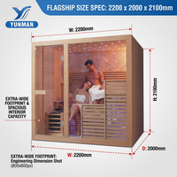 Sauna Inframerah untuk Penggunaan Luar & Dalam Ruangan, 4 Orang, Kayu Hemlock Solid, Desain Modern Stylish, Dapat Disesuaikan untuk Gym atau Apartemen