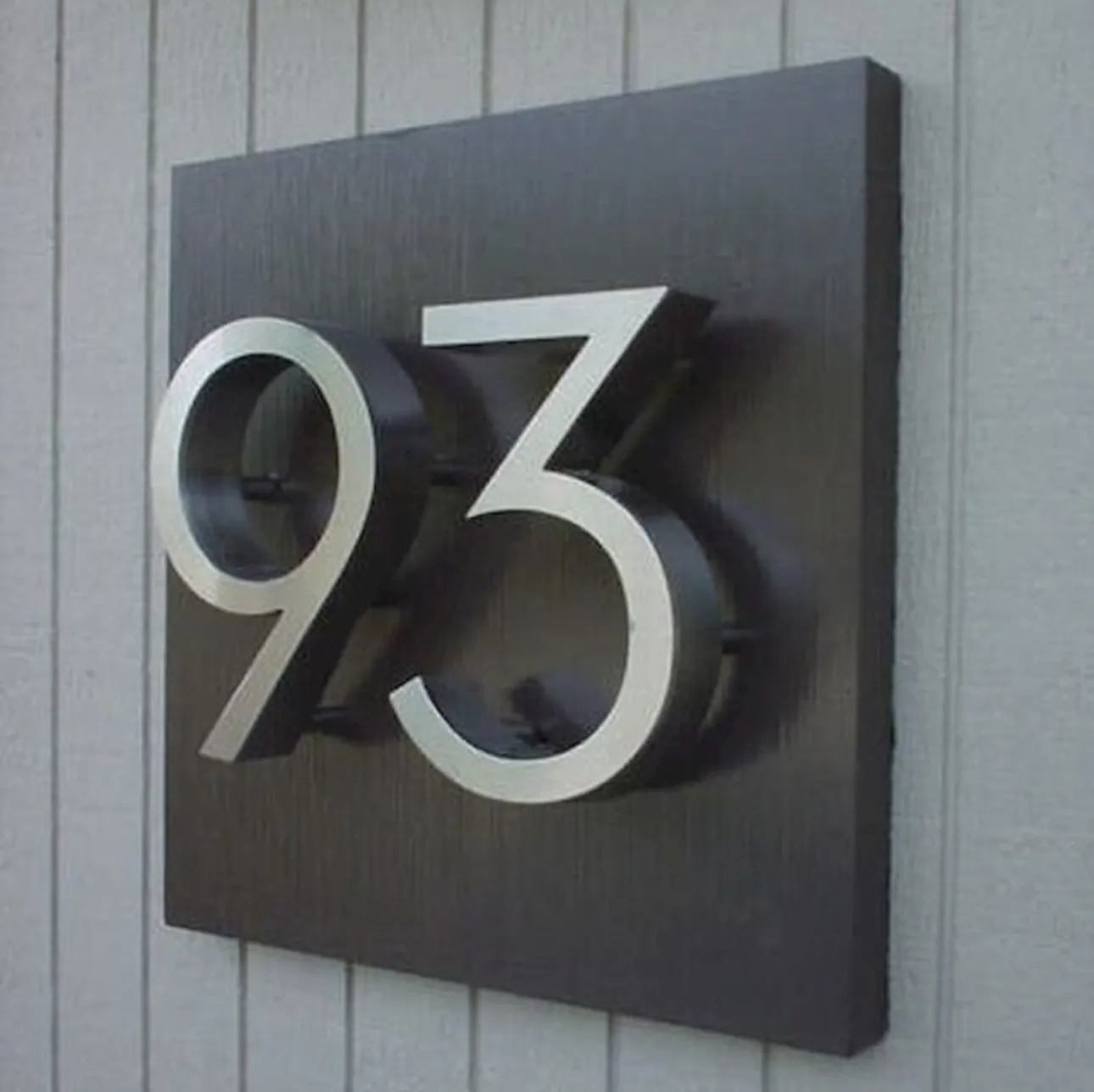 개인화 된 주소 표시 현대 집 번호 집 금속 번호판에 대한 야외 벽 간판 주소 판