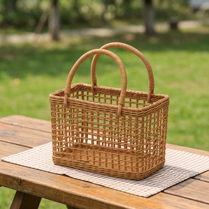 Nouveau modèle meilleure vente petit mode rotin poignée ronde sac femmes Style Vintage femme-pays Style fête sac été mode - Product Image 3