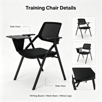 Chaise de formation pliante au design moderne avec tablette d'écriture, chaise de formation ergonomique pour bureau