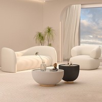 Ensemble de canapés sectionnels en fausse fourrure d'agneau crème style nordique pour petits appartements, salons de beauté, salons, boutiques de vêtements, tissu durable