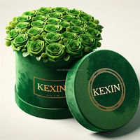 Boîte de rangement en velours personnalisée de 12 pouces avec couvercle doux au toucher pour fleurs, estampage et gaufrage