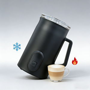 Mousseur à <span class=keywords><strong>lait</strong></span> électrique 4-en-1 et chauffe-<span class=keywords><strong>lait</strong></span> - Machine automatique à <span class=keywords><strong>mousse</strong></span> <span class=keywords><strong>de</strong></span> <span class=keywords><strong>lait</strong></span> chaude/froide pour les lattes et les cappuccinos - Product Image 2