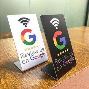 Support d'affichage personnalisé avec code QR, puce NFC, carte de membre sans contact en PVC, carte cadeau <span class=keywords><strong>Google</strong></span> <span class=keywords><strong>Play</strong></span>, support de tap pour avis - Product Image 2