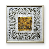 Vente en gros d'œuvres d'art 3D personnalisées, art mural en papier Xuan fait à la main, décoration abstraite moderne pour le salon