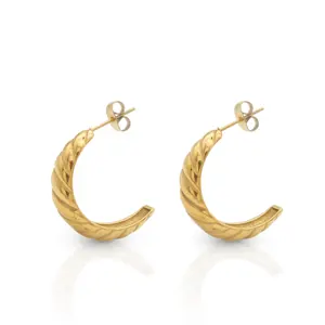 Aléatoires april — boucles d'oreilles minimalistes en forme de croissant, bijoux de mode, en acier inoxydable, plaqué or, 316L
