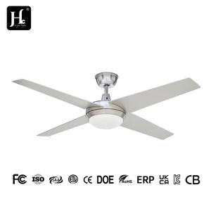 Ventilateur de plafond silencieux à économie d'énergie de 52 pouces à 4 pales en bois avec lumière, design moderne, emballage en boîte de couleur - Product Image 4