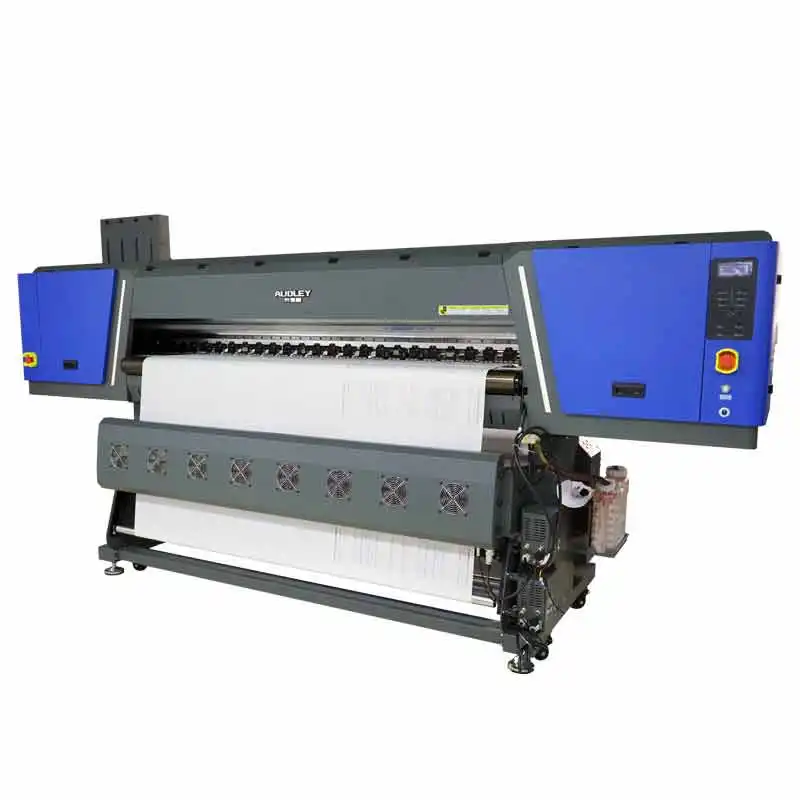 Máquina de impressão de roupas audley, máquina rotativa de enrolamento automático de 8 i3200 cabeça 1800mm, grande formato usado, tela têxtil digital