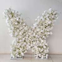 Decoración de Pared de Mariposas y Rosas de Seda Hechas a Mano, Panel de Fondo Romántico Rosa y Azul para Bodas, Reutilizable, Ecológico y Reciclable