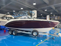 Bateau à moteur de luxe en fibre de verre Kinocean, bateau ponton, bateau à fond plat pour le surf