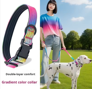 Grenzüberschreitendes neues Prinzessinnen-Stil Hundehalsband aus strapazierfähigem, reißfestem Polyester für mittelgroße und große Hunde, verstellbar, Farbverlauf - Product Image 2