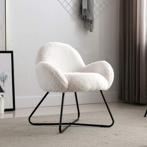 CARLFORD chaise d'appoint moelleuse en fausse <span class=keywords><strong>fourrure</strong></span> <span class=keywords><strong>fauteuil</strong></span> tufté rose pour salon chambre appartement hôtel école en plein air - Product Image 6