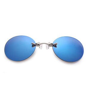 Gafas de <span class=keywords><strong>Sol</strong></span> de Clip para la Nariz, Estilo Vintage, Mini Redondas, para Hombre y Mujer, Estilo Hacker Empire Matrix, sin Montura - Product Image 4