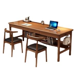 Nordic <b>Solid</b> <b>Wood</b> <b>Desk</b> 1.6M 1.8M With Bookshelf Study Office Computer <b>Desk</b> Modern Minimalist Design - Product Image 4