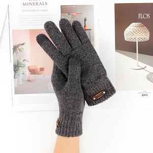 Automne hiver hommes gants tricotés écran tactile haute qualité laine couleur unie gants hommes <span class=keywords><strong>mitaines</strong></span> gants - Product Image 3