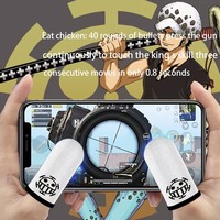 Guantes para Juegos PUBG Mobile, Cubierta de Pantalla Táctil Superconductora Sensible, Dedales de Fibra de Vidrio Plateada Antideslizantes