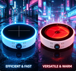 <span class=keywords><strong>Cuisinière</strong></span> électrique intelligente portable ronde à induction et infrarouge en céramique avec commande par bouton tactile - Product Image 5