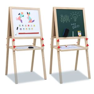 Pizarra de Dibujo de Madera de Doble Cara 2 en 1, Pizarra Artística, Juguetes Educativos Montessori para Niños y Niñas - Product Image 1