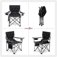 Chaises de camping pliantes à gravité zéro noires pour l'été