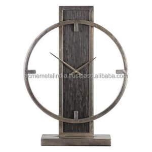 Reloj de Mesa Redondo de Madera con Acabado Chocolate Oscuro, Perfecto para Decoración del Hogar con Estilo y Opciones de Esfera Personalizadas - Product Image 1