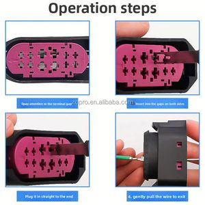 Juego de herramientas de plástico para desmontar terminales de arneses de cables y extraer agujas de conectores de enchufes de coche de estilo estándar, con función de extracción de cables, para uso diario - Product Image 5
