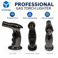 Briquet torche à gaz butane YIZHENG YZ-231 à flamme bleue coupe-vent pour soudure, cigares, barbecue et cuisine