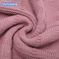 Vente flash - Couverture pour bébé Mimixiong - Motif lapin adorable - Couverture tricotée pour nouveau-né - Couverture d'emmaillotage