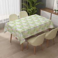 Nappe en toile cirée florale vert clair RNPT 6 pieds / 8 pieds, durable et facile à nettoyer