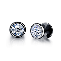 Boucles d'oreilles minimalistes en acier inoxydable pour hommes, accessoires de bijoux d'oreille polyvalents tendance style hip-hop urbain
