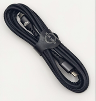 Kabel Pengisian Cepat Bersertifikasi Pannex GRS 2m C ke C Kulit PU 100W PD Model C7200PD LOGO Kustom
