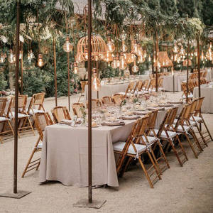 Prix bon marché Mobilier d'extérieur commercial Plateau en bois Restaurant Ferme Salle à manger Hôtel Banquet pliant en bois Table de mariage - Product Image 5