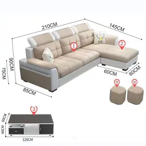 Set Sofa elektrik, furnitur, Sofa Modern, kain mewah multifungsi, tempat tidur, Slip elektrik, furnitur untuk ruang tamu