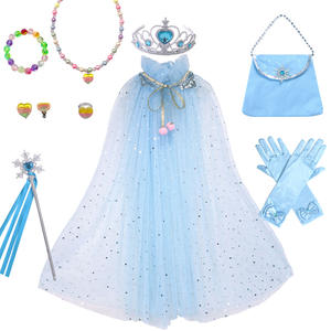 Cappa per ragazze da principessa per festa di compleanno di natale con corona di Tiara gioielli per bambine che si vestono in Costume - Product Image 5