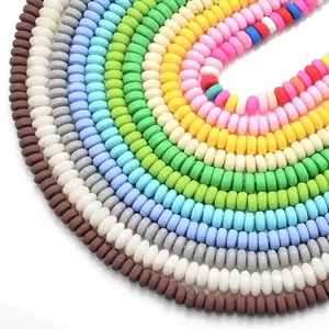 JC Bulk Clay Beads Bentuk Mewah 7*4Mm Warna-warni Bulat Datar Polimer Tanah Liat Beads Membuat Perhiasan