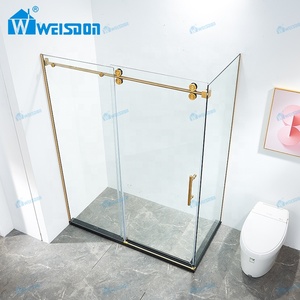 Oem Odm 8Mm Gehard Glas Frameloze Schuifdeur Roestvrijstalen Badkamer Doucheruimte - Product Image 1