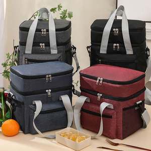 Sac isotherme multifonctionnel en tissu Oxford 600D double couche, imperméable, pour pique-nique en extérieur, avec bandoulière, pour garder les aliments frais - Product Image 2