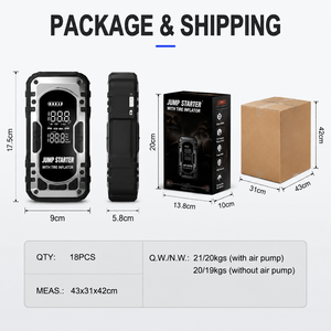 Compresseur d'air portable pour voiture avec démarreur de batterie, lumière LED, batterie externe, SOS, manomètre numérique 150 PSI, outil automobile, kit OEM ODM - Product Image 6