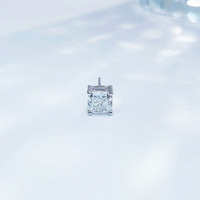 Orecchini a lobo in platino Pt950 con diamante da laboratorio, anelli a quattro griffe, anelli in moissanite, anelli di fidanzamento, anelli raffinati, anelli aperti placcati oro da donna