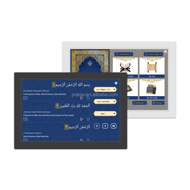 Islamic Mosque Clock 10 Inch Wall Desk Android Wifi Azan Clock with Quran Player 32GB Memory