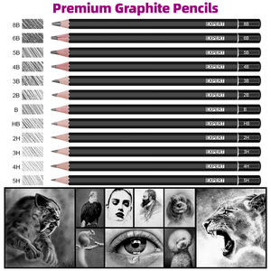 ชุดวาดเขียน Panwenbo 42 ชิ้น ชุดดินสอวาดภาพ อุปกรณ์ศิลปะ ชุดวาดภาพประกอบ พร้อมดินสอกราไฟต์ ดินสอถ่าน อุปกรณ์เบลนด์ดินสอ และยางลบ - Product Image 4