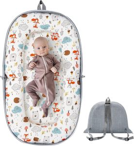 Almohada Plegable para Bebés con Colchoneta de Espuma Viscoelástica Suave, Adorable Diseño, Convertible en Mochila para Fácil Transporte - Product Image 1