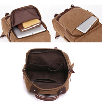 Sac à Dos Vintage en Toile de Couleur Unie, pour Hommes et Femmes, Sac à Dos d'Extérieur ou Sacoche pour Ordinateur Portable, Mixte