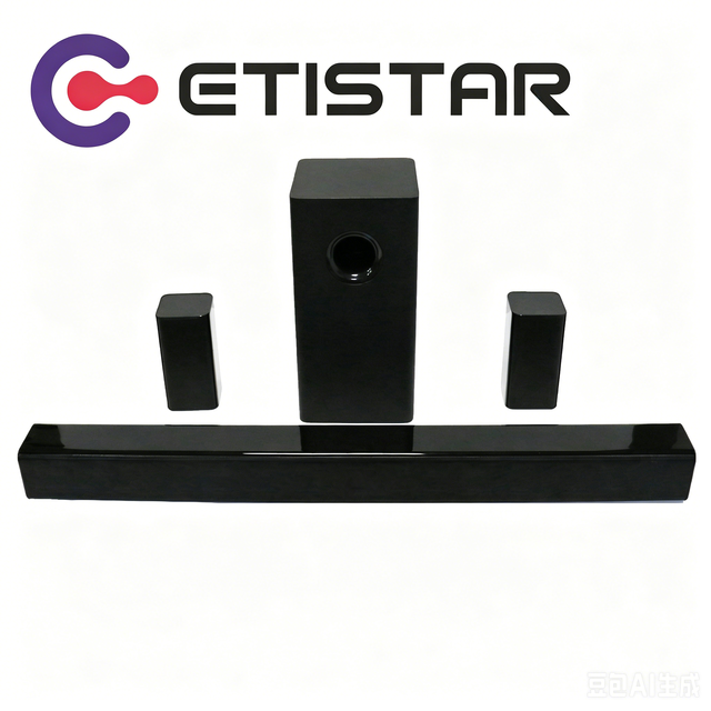OEM ETISTAR 5.1CH Slim for Soundbar Subwoofer Immersive Deepbass Home Theater Systems for AUX Optical Remote Control Wood